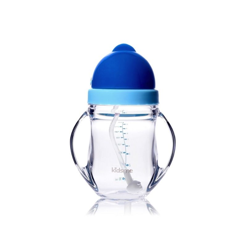 Εκπαιδευτικό Κύπελλο με καλαμάκι Kidsme 240ml Aquamarine 9m+