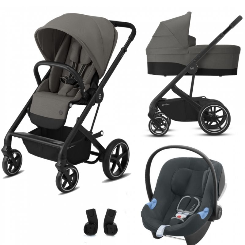 Βρεφικό καρότσι Cybex Balios S Lux 3 in 1 με carry cot και Δώρο το κάθισμα αυτοκινήτου Aton B I-size Soho grey