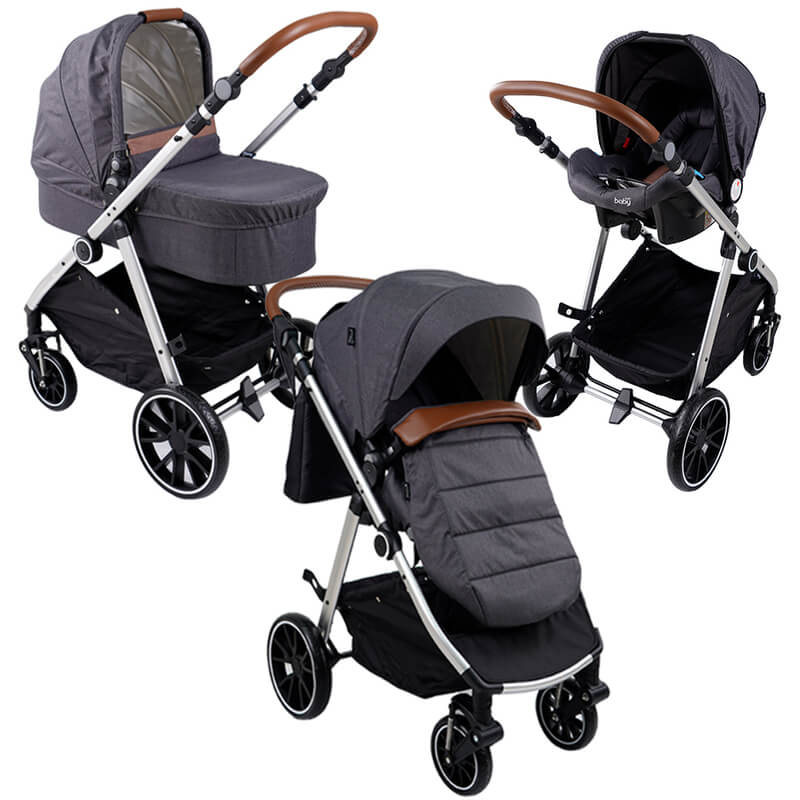 Πολυκαρότσι Just Baby Oasis 3 in 1 Dark Grey