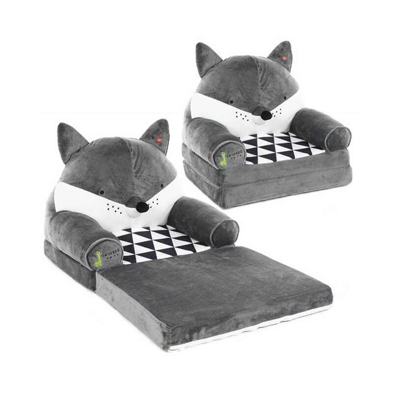 Παιδικό Πολυθρονάκι Kidsee 2 in 1 Fox Dark Grey