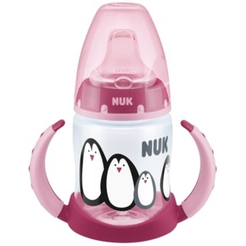 Μπιμπερό εκπαίδευσης NUK First Choice Monochrome Animals 150 ml με ρύγχος Pink