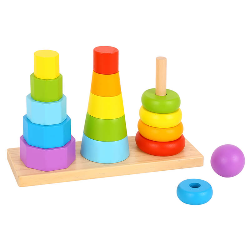 Ξύλινοι Πύργοι Στoίβαξης Tooky Toy TKF008A Shape Sorter